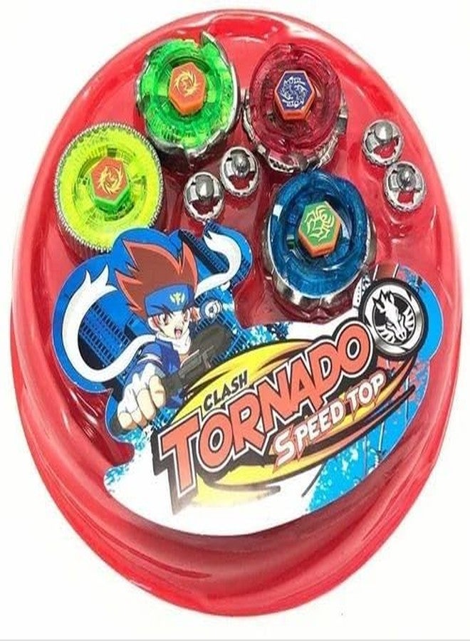 MKY Spinning Top Set with Ripchord Launcher and Assembly Tool | Stadium Included | Clash Tornado Speed top | 8D Design (Multicolor) - Image 1